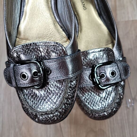 🔹️Arturo Chiang Bronze Buckled Leather Loafers Size 8.5 - Picture 5 of 15